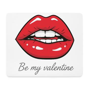 Be my Valentine – Sexy Red Lips Design - Mouse Pad (horizontal) - white - Front