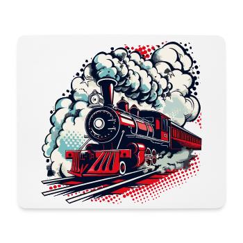 Locomotive à vapeur - Tapis de souris (format paysage) - blanc - Devant