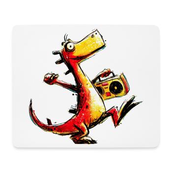 Cool Retro Dino Boombox Design - Mouse Pad (horizontal) - white - Front