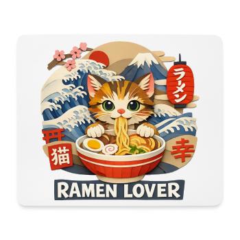 Ramen Nouilles, Amoureux des Chats, Kats Kawaii Rétro - Tapis de souris (format paysage) - blanc - Devant