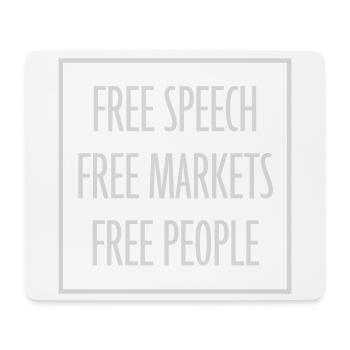 Free Speech Markets People Libertarian Freedom Logo - Mouse Pad (horizontal) - white - Front