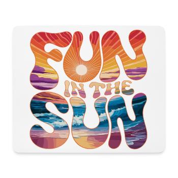 Fun In The Sun Retro Summer Beach Holiday Sun - Mouse Pad (horizontal) - white - Front