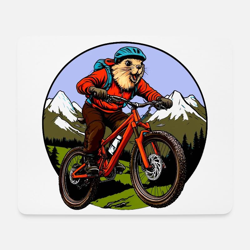 Murmeltiere Bike - Mousepad (Querformat) - Weiß