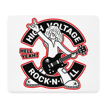 High Voltage Rock'n'Roll Cartoon-Gitarrist - Mousepad (Querformat) - Weiß - Vorne