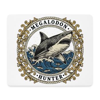 Megalodon Hunter Écusson Vintage Océan - Tapis de souris (format paysage) - blanc - Devant