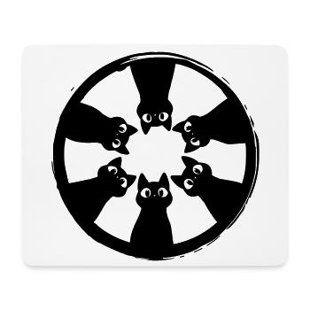 Katzen Kreis Blick von oben - Mousepad (Querformat) - Weiß - Vorne