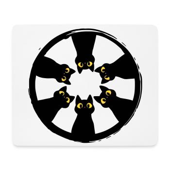Cercle du regard félin : Des yeux des ténèbres - Tapis de souris (format paysage) - blanc - Devant