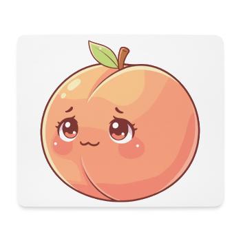 Cuddly Peach Kawaii - Mouse Pad (horizontal) - white - Front