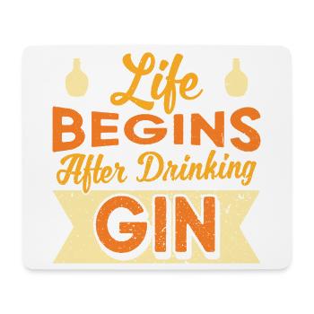 Life Begins After Drinking Gin Design - Mousepad (Querformat) - Weiß - Vorne