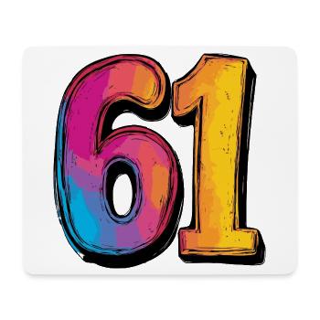 61 Number Colorful - Mouse Pad (horizontal) - white - Front
