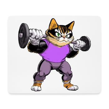 Fitness Cats - Tapis de souris (format paysage) - blanc - Devant