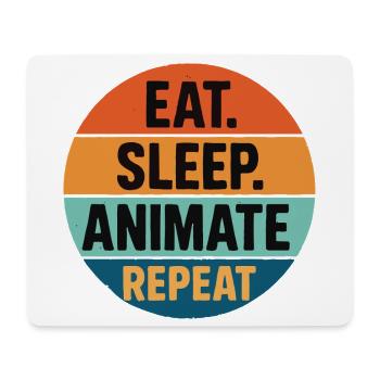 eat sleep animate repeat retro vintage - Mousepad (Querformat) - Weiß - Vorne