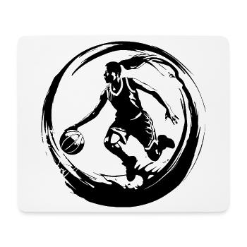 Basketball Player Woman Silhouette - Mouse Pad (horizontal) - white - Front