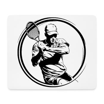 Silhouette de joueur de tennis - Tapis de souris (format paysage) - blanc - Devant