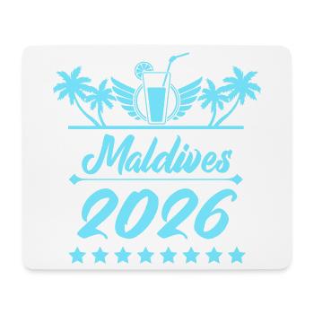 Rêve de plage Maldives 2026 - Tapis de souris (format paysage) - blanc - Devant