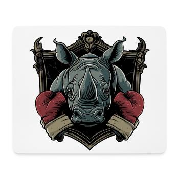 Rhino Boxer MMA - Tapis de souris (format paysage) - blanc - Devant