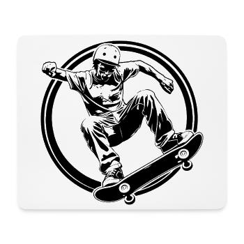Skateboarding Man Skateboard Silhouette - Mouse Pad (horizontal) - white - Front
