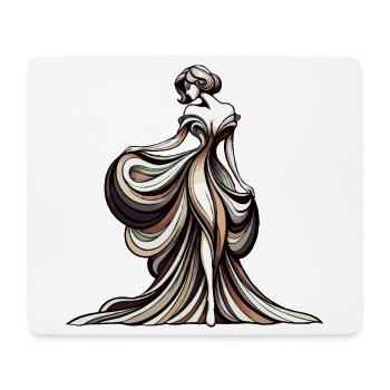 Verträumte Frau im fließenden Kleid - Mousepad (Querformat) - Weiß - Vorne