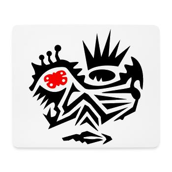 Face Tattoo Tribal with Butterfly - Mouse Pad (horizontal) - white - Front
