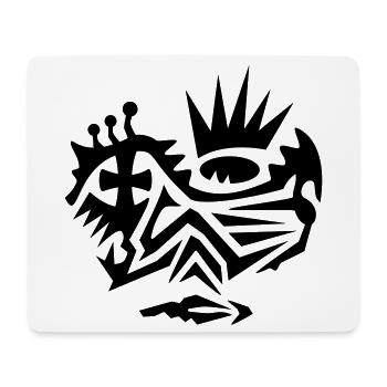 Tatouage tribal sur le visage avec croix - Tapis de souris (format paysage) - blanc - Devant