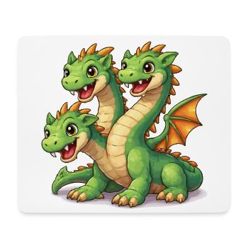 Three-Headed Dragon - Mouse Pad (horizontal) - white - Front