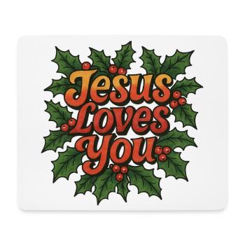 Jésus t’aime, Holly - Tapis de souris (format paysage) - blanc - Devant
