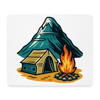 Mountain camping fire pit - Mouse Pad (horizontal) - white - Front