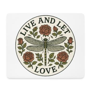 Vivre et Laisser Aimer Dragonfly Circle - Tapis de souris (format paysage) - blanc - Devant