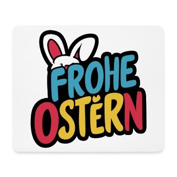 Frohe Ostern Hase - Mousepad (Querformat) - Weiß - Vorne
