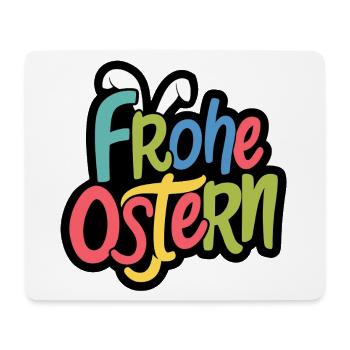 Frohe Ostern Bunny Typo Farbspiel - Mousepad (Querformat) - Weiß - Vorne