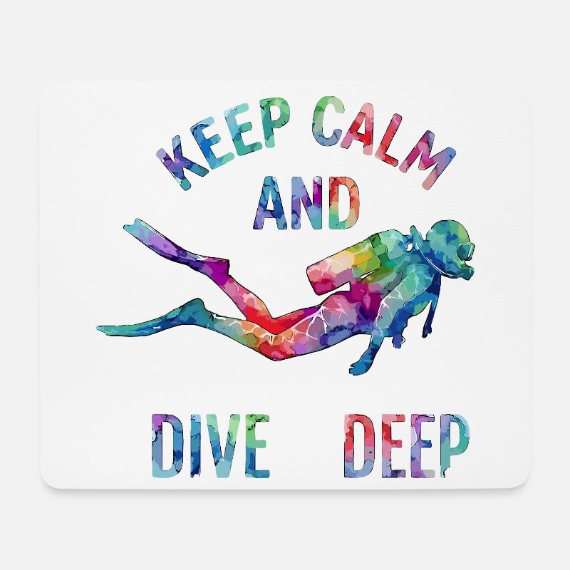 Colorful Dive Saying - Mouse Pad (horizontal) - white