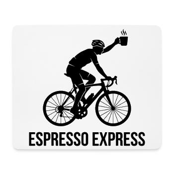 Cyclist Silhouette Road Bike Espresso Coffee - Mouse Pad (horizontal) - white - Front