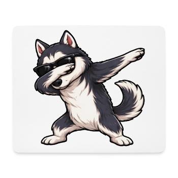 Tamponnement Husky - Tapis de souris (format paysage) - blanc - Devant
