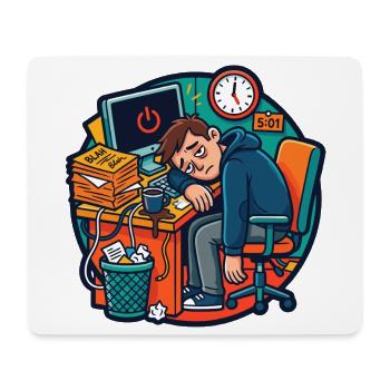 Travail fatigué au bureau Humour de stress - Tapis de souris (format paysage) - blanc - Devant
