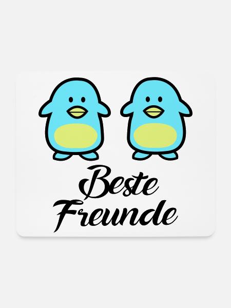 Pinguine Beste Freunde - Mousepad (Querformat) - Weiß