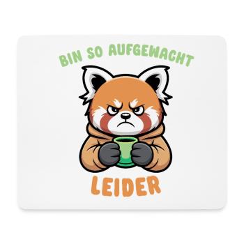 Mürrischer Panda mit Kaffee - Morgenmuffel - Mousepad (Querformat) - Weiß - Vorne