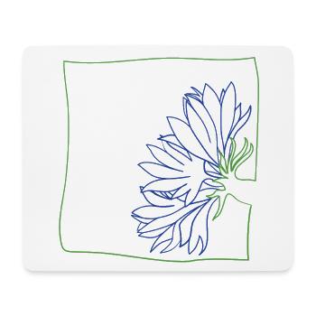 Kornblume minimalistisch - Mousepad (Querformat) - Weiß - Vorne