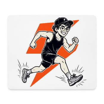 Cooles Laufshirt Blitz Runner Motiv für Sportler - Mousepad (Querformat) - Weiß - Vorne