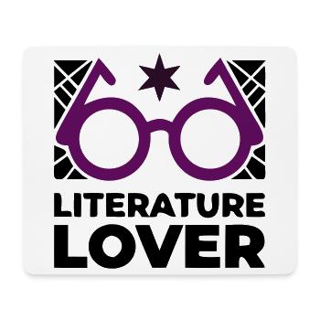 Literature Lover Brille Text - Mousepad (Querformat) - Weiß - Vorne