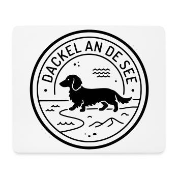 Dackel an de See Moin Platt - Mousepad (Querformat) - Weiß - Vorne