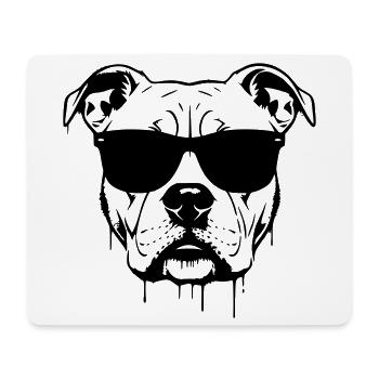 Pitbull Glasses Graffiti - Mouse Pad (horizontal) - white - Front