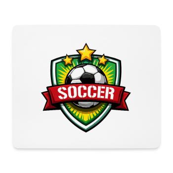 Fußball Shield mit Banner - Mousepad (Querformat) - Weiß - Vorne