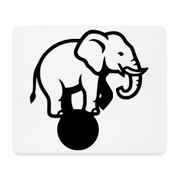Elefant Ball Zirkus Akrobatik - Mousepad (Querformat) - Weiß - Vorne