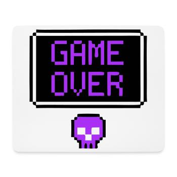 Game Over Totenkopf Pixel Art - Mousepad (Querformat) - Weiß - Vorne