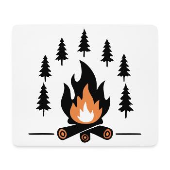 Forêt Chaleureuse du Feu de Camp - Tapis de souris (format paysage) - blanc - Devant