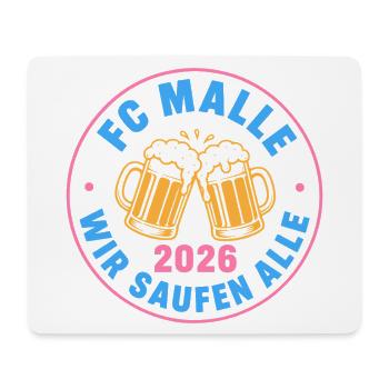 Malle 2026 FC Malle wir saufen alle - Mousepad (Querformat) - Weiß - Vorne