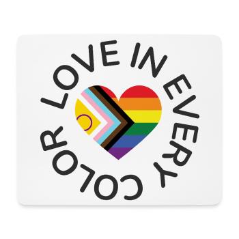 Love in every Color Pride LGBTQIA Rainbow Heart - Mouse Pad (horizontal) - white - Front