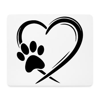 Patte Coeur - Tapis de souris (format paysage) - blanc - Devant