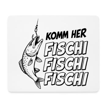 Angler Spruch Komm her Fischi Fischi Angeln - Mousepad (Querformat) - Weiß - Vorne
