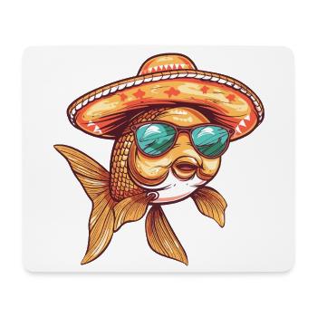 Goldfische Comic Lustig Sombrero - Mousepad (Querformat) - Weiß - Vorne